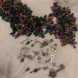 Bulk Lot Glass Beads And Keys